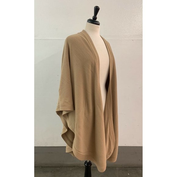 Nordstrom Knit Tan Cape Long Blanket Poncho 38” - Picture 2 of 9